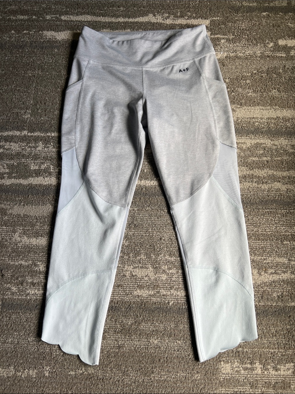 Abercrombie & Fitch scalloped Light Gray Athletic Leggings